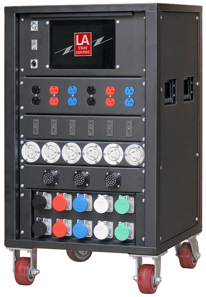 Rolling panelboard with many types of electrical connectors