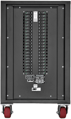 Panelboard built into rolling box